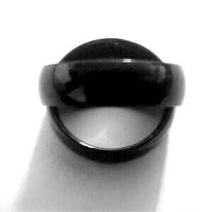 New black tone‎ stainless steel ring size 10